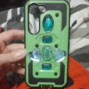 Green and Black Bling Phone Case